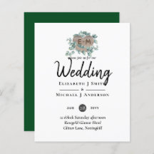 Eucalyptus Bröllop - Watercolor Greenery Monogram