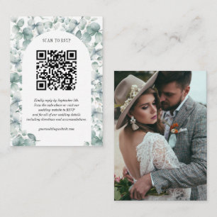 Eucalyptus Bröllop webbplats OSA av budget QR-kod Tilläggskort