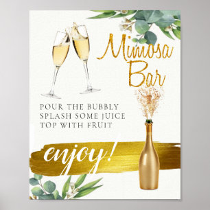 Eucalyptus Bröllopsbrunch Mimosa Bar Skylt