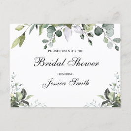 Eucalyptus Bröllopsfest Inbjudan Postkort