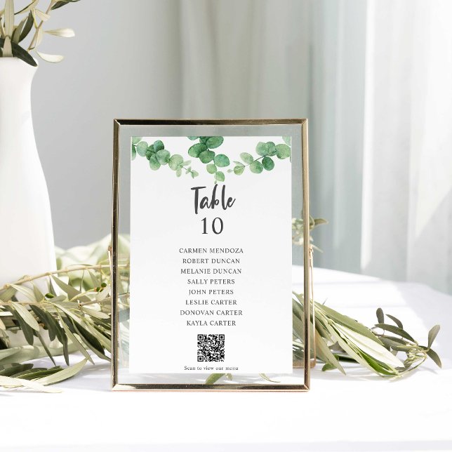 Eucalyptus bröllopsplatskarta QR-kod (Skapare uppladdad)
