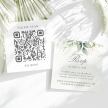 Eucalyptus Bröllopswebbplats QR-kod RSVP