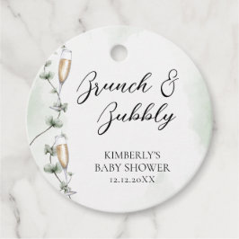 Eucalyptus Brunch Champagne Garden Baby Shower Gåvor Etiketter