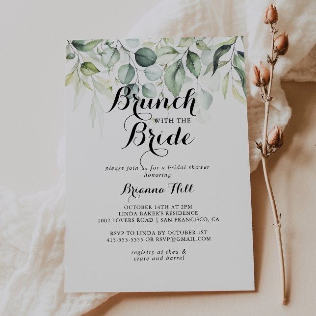 Eucalyptus Brunch med Bride Shower Inbjudningar (Skapare uppladdad)