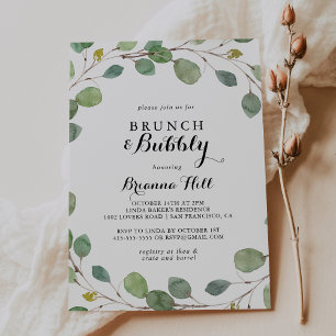 Eucalyptus Brunch och Bubly-Möhippa Inbjudningar