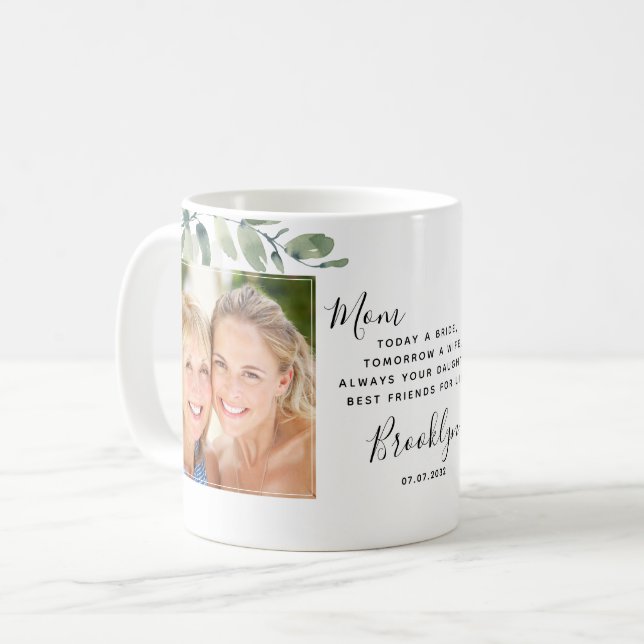 Eucalyptus Budens mamma Bröllop Gift Kaffemugg (Framsida vänster)