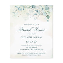 Eucalyptus Budget Inbjudningskort för möhippan