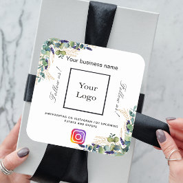 Eucalyptus business logotyp namn instagram hashtag fyrkantigt klistermärke