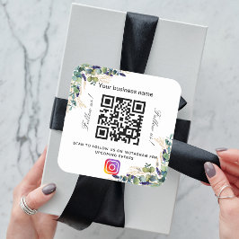 Eucalyptus business namn qr code instagram fyrkantigt klistermärke