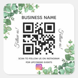 Eucalyptus business namn qr code instagram fyrkantigt klistermärke