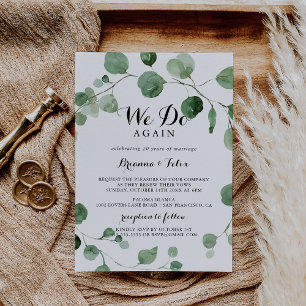 Eucalyptus Calligrafi Vi ser återigen en förnyelse Inbjudningar