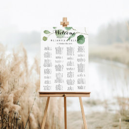 Eucalyptus Calligraphy Alphabetical Seating Chart Poster