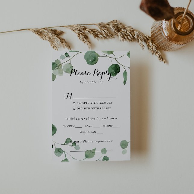 Eucalyptus Calligraphy Bröllop Menu Choice OSA (Skapare uppladdad)