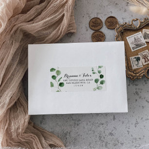 Eucalyptus Calligraphy Bröllop OSA Adress Adressetikett