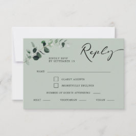 Eucalyptus Calligraphy Måltider Sage Bröllop OSA Kort