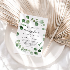 Eucalyptus Calligraphy Nuestra Boda Bröllop Inbjudningar