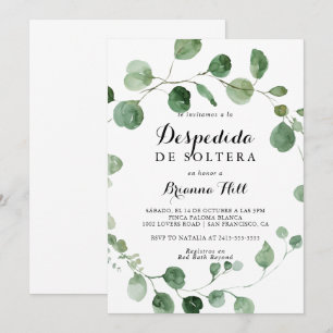 Eucalyptus Calligraphy Spain Möhippa Inbjudningar