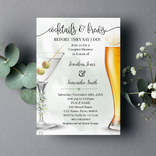 Eucalyptus Cocktails & Brews Par Shower Inbjudningar
