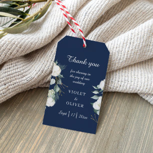 Eucalyptus Cotton Modern Bröllop i flottan Presentetikett