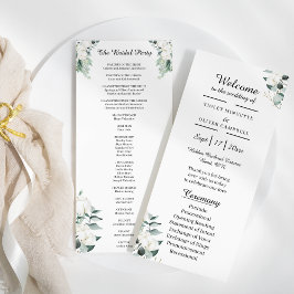 Eucalyptus Cotton | Vit modern Brudens sida-platta Program