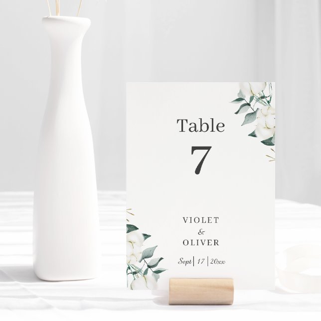 Eucalyptus Cotton | Vit modern v2-Bordsnummer Bordsnummer (Skapare uppladdad)