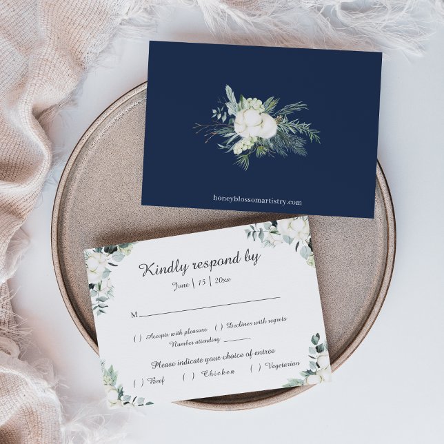 Eucalyptus Cotton | Vitt moderkort för Bröllop OSA Kort (Skapare uppladdad)