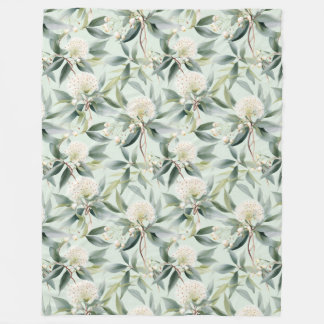 Eucalyptus Cream Sage Blommigt Ull Throw Blanket Fleecefilt