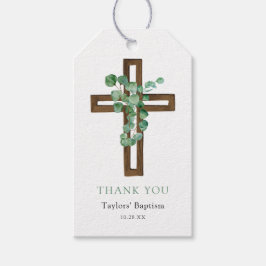 Eucalyptus Cross Modern Dopning Tack Presentetikett