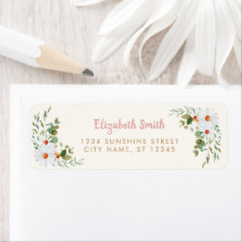 Eucalyptus & Daisy Baby Shower-Returadress Returadress Etikett