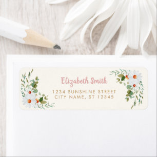 Eucalyptus & Daisy Baby Shower-Returadress Returadress Etikett