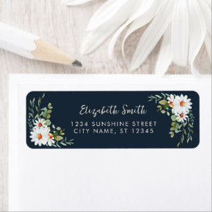 Eucalyptus & Daisy Baby Shower-Returadress Returadress Etikett
