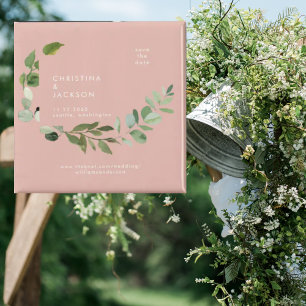Eucalyptus Desert Rosa Bröllop spara datum Magnet