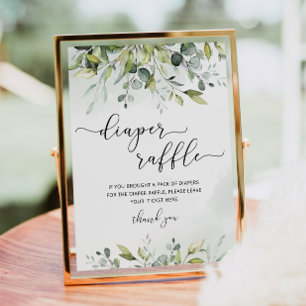 Eucalyptus diaper raffle sign poster