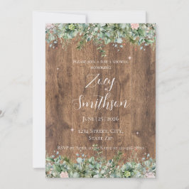 Eucalyptus Dusty Rose Bridal Shower | Greenery Inbjudningar
