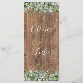 Eucalyptus Dusty Rose Menu | Greenery Floral Meny