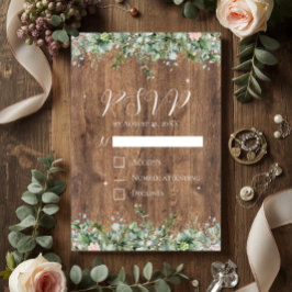 Eucalyptus Dusty Rose RSVP-kort | Greenery Floral Inbjudningar
