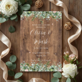 Eucalyptus Dusty Rose Wedding Invitation | Florals Inbjudningar