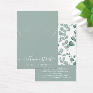 Eucalyptus Earrings Necklace Visning Card Visitkort