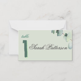Eucalyptus Elegant Botanical Bröllop Grönt Placeringskort