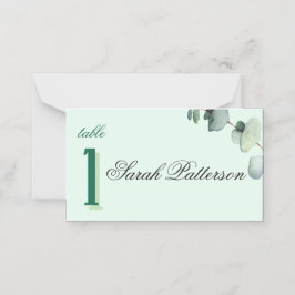 Eucalyptus Elegant Botanical Bröllop Grönt Placeringskort