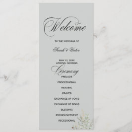Eucalyptus Elegant dubbelsidigt programkort Program
