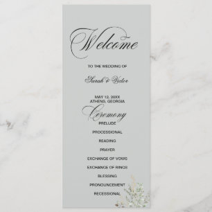 Eucalyptus Elegant dubbelsidigt programkort  Program