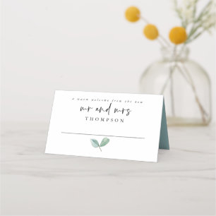Eucalyptus Elegant Namn Datum Bröllop Placeringskort