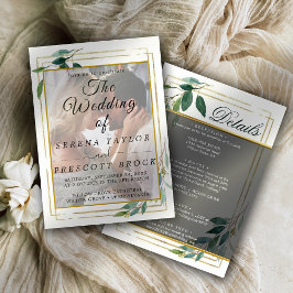 Eucalyptus Elegant Vellum bröllopsinbjudan Inbjudningar