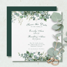 Eucalyptus Emerald Grönt Elegant  Sage Greenery Spara Datumet