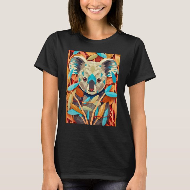 Eucalyptus Enigma An Op Art Koala Experience_1 T Shirt (Framsida)