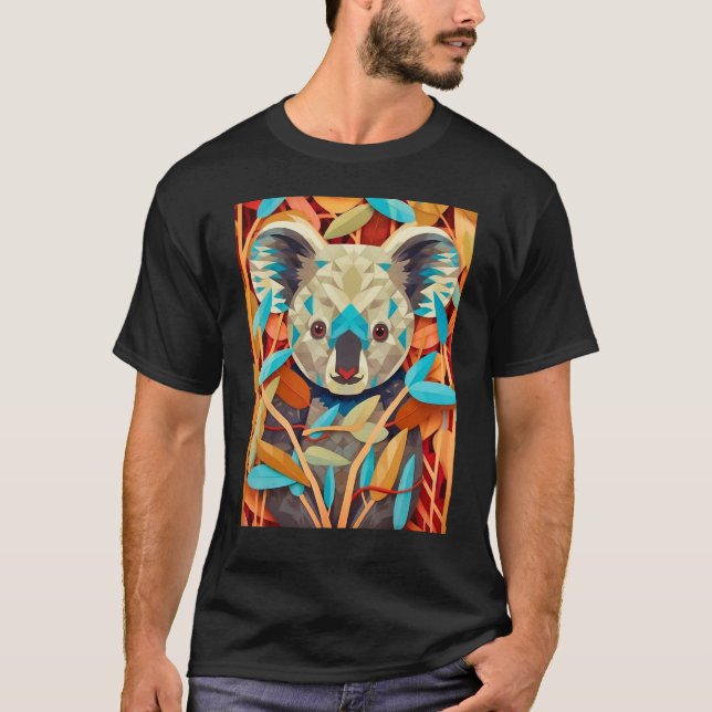 Eucalyptus Enigma An Op Art Koala Experience_1 T Shirt (Framsida)