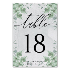 Eucalyptus Enkel sätesplan Modern Namnteckning Bordsnummer