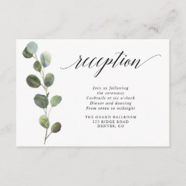 Eucalyptus enkel svartvit vattenfärgsmottagning tilläggskort