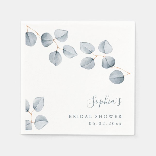 Eucalyptus Enkelhet | Bröllop eller Brud Shower Pappersservett (Framsidan)